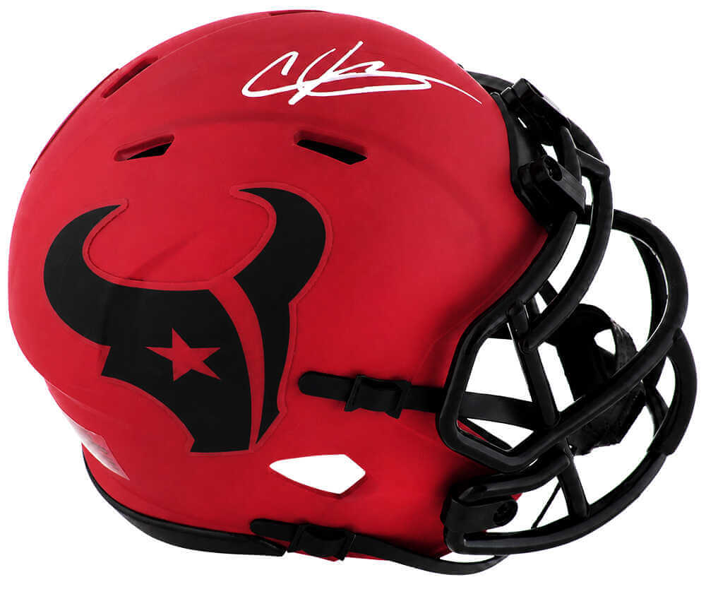 Andre Johnson Autographed Houston Texans RAVE Riddell Speed Mini Helmet - (In White)-Powers Sports Memorabilia