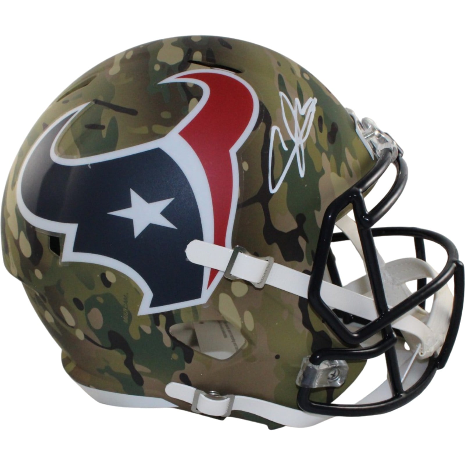 Andre Johnson Signed Houston Texans Full-Size Camo Helmet – Beckett Witness Authenticated-Powers Sports Memorabilia