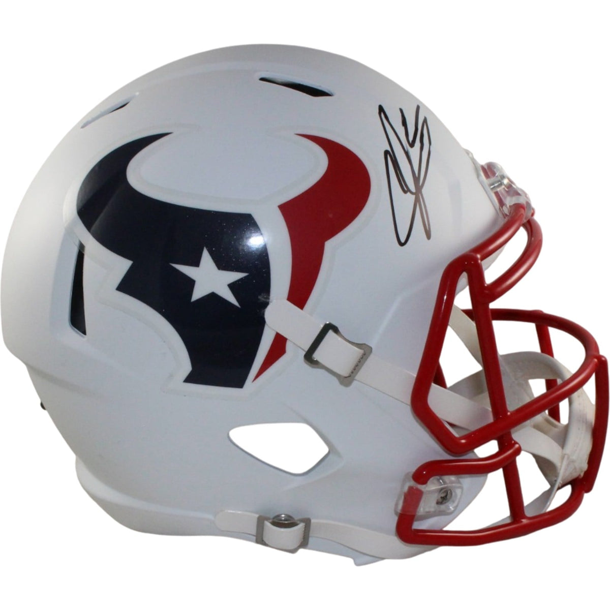 Andre Johnson Signed Houston Texans Full-Size Flat White Helmet – Beckett Witness Authenticated-Powers Sports Memorabilia