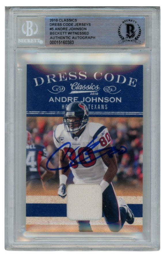 Andre Johnson Houston Texans Signed Card - 2010 Classic #5 /299 Beckett Beckett-Powers Sports Memorabilia