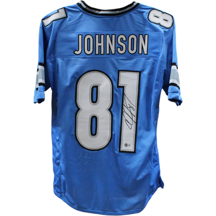Calvin Johnson Signed Pro Style Blue Jersey – Beckett Authenticated-Powers Sports Memorabilia