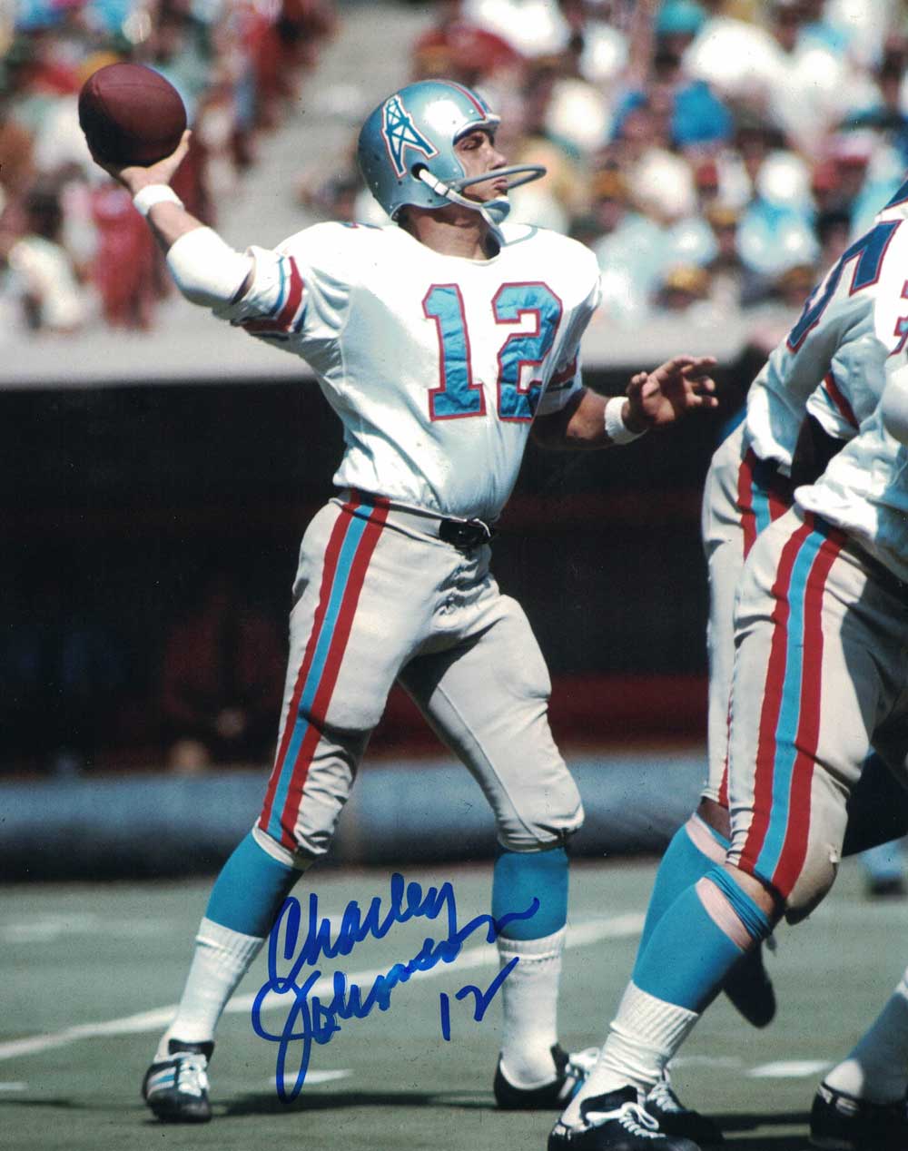 Charley Johnson Houston Oilers Signed 8x10 Photo-Powers Sports Memorabilia
