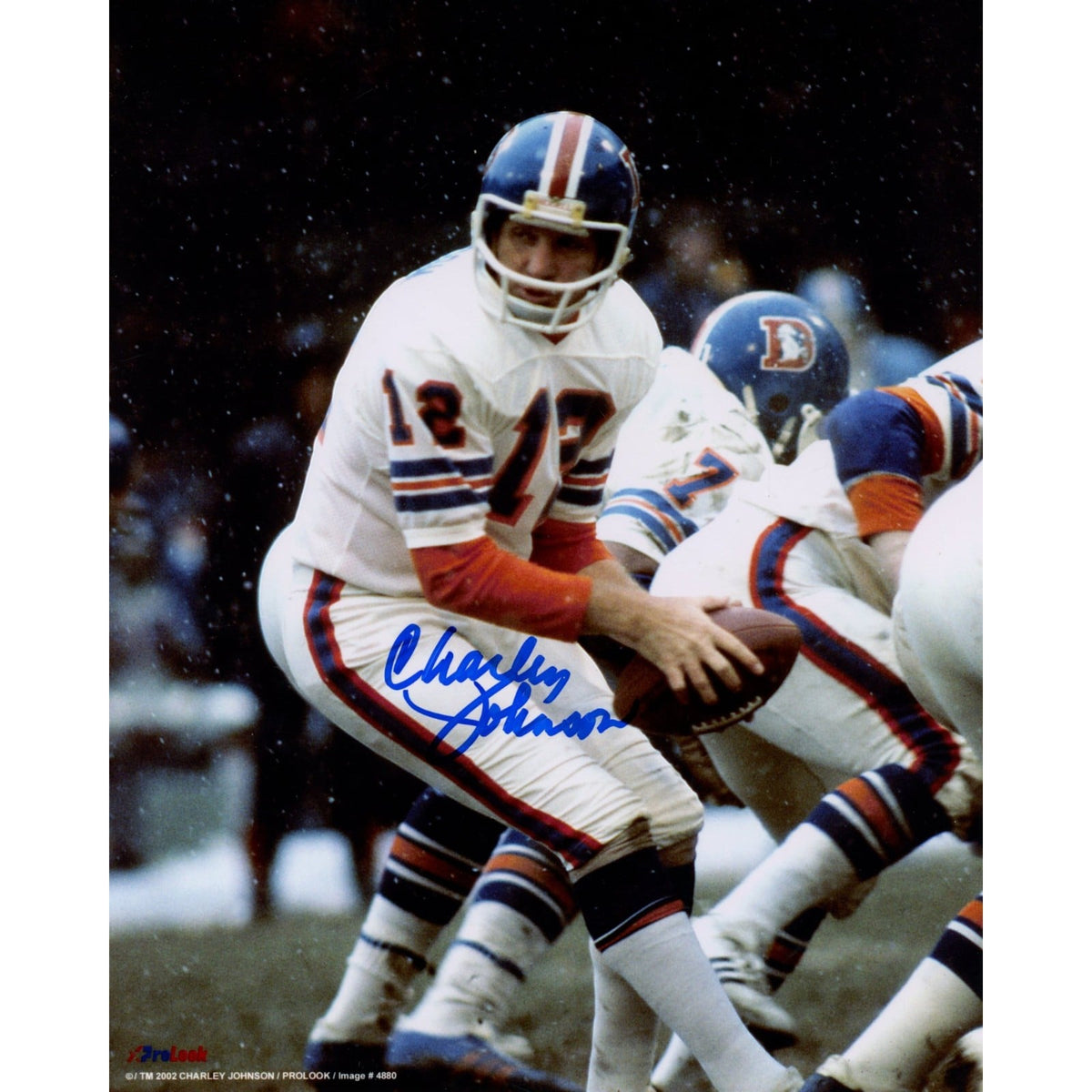 Charley Johnson Signed Denver Broncos Drop Back 8x10 Photo-Powers Sports Memorabilia