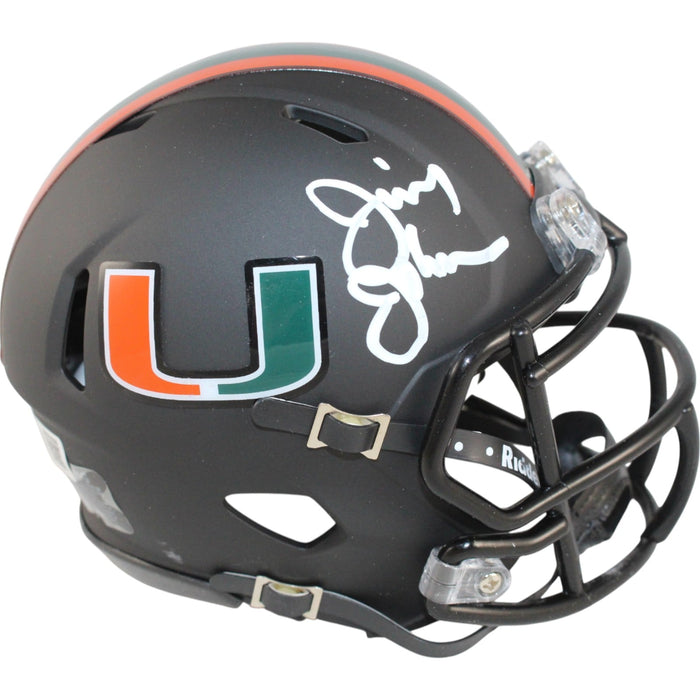Jimmy Johnson Signed Miami Hurricanes Alt Nights Mini Helmet – Beckett Authenticated-Powers Sports Memorabilia