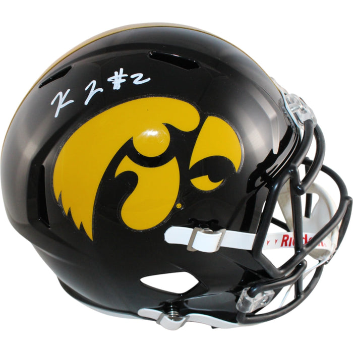 Kaleb Johnson Signed Iowa Hawkeyes Full-Size Helmet – Beckett Witness Authenticated-Powers Sports Memorabilia