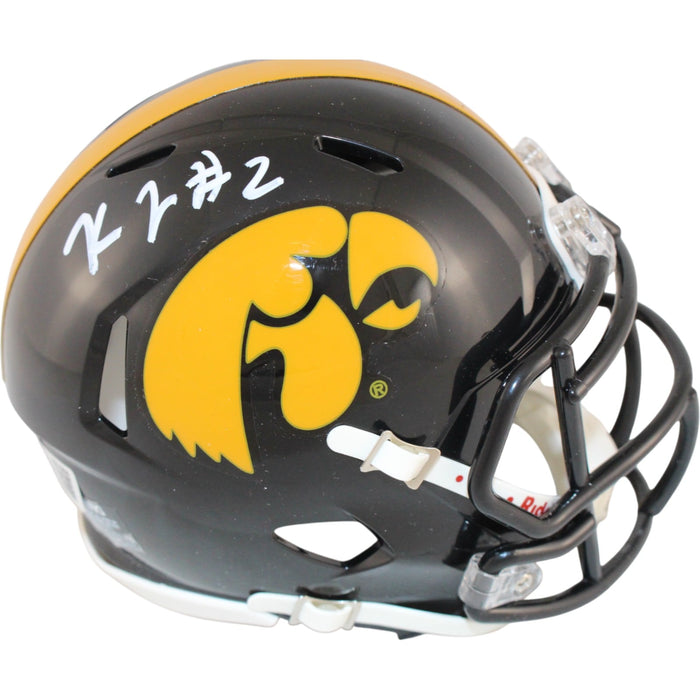 Kaleb Johnson Signed Iowa Hawkeyes Mini Helmet – Beckett Witness Authenticated-Powers Sports Memorabilia