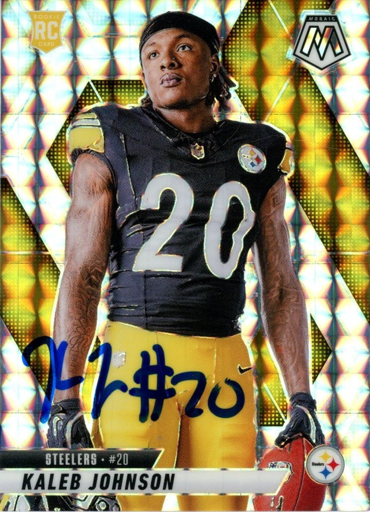 Kaleb Johnson Pittsburgh Steelers Signed Card - 2025 Panini Mosaic Silver #289 Beckett Beckett-Powers Sports Memorabilia