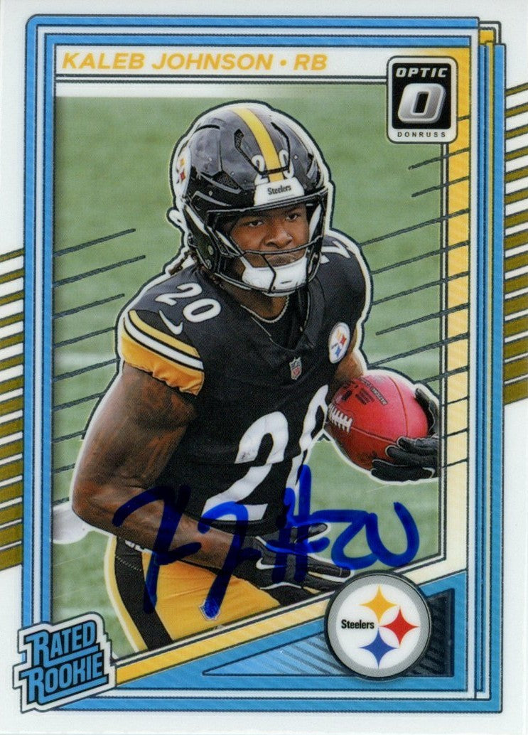 Kaleb Johnson Pittsburgh Steelers 25 Donruss Optic Base #232 Signed Card-Powers Sports Memorabilia