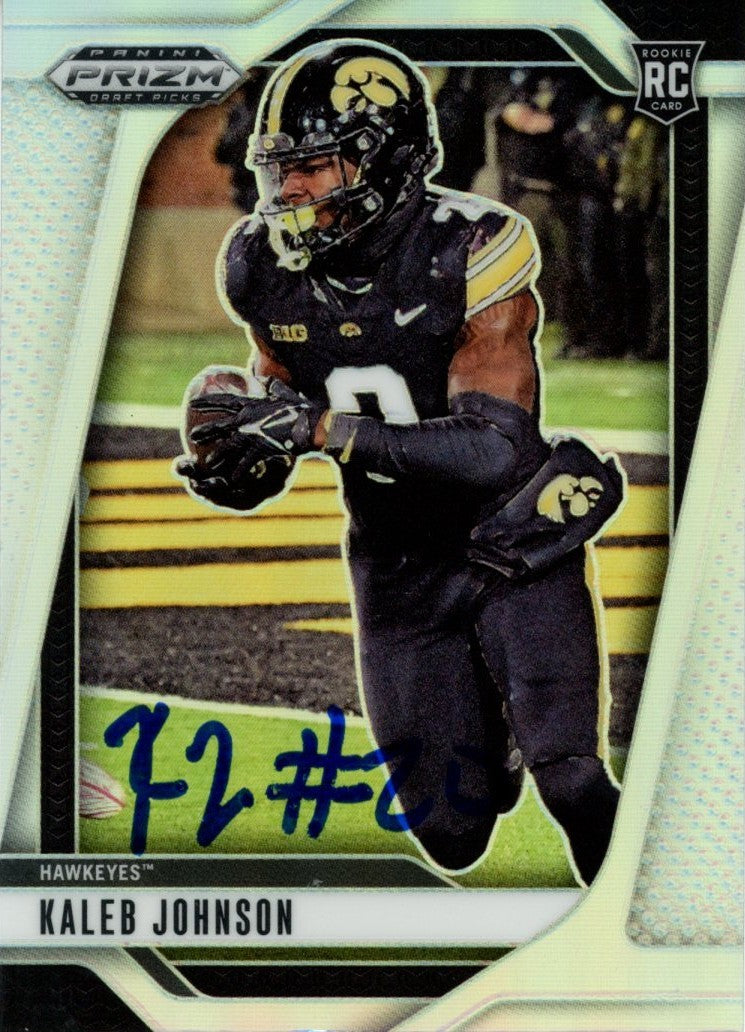 Kaleb Johnson Iowa Hawkeyes Signed Card - 2025 Panini Silver Prizm #38 Beckett Beckett-Powers Sports Memorabilia