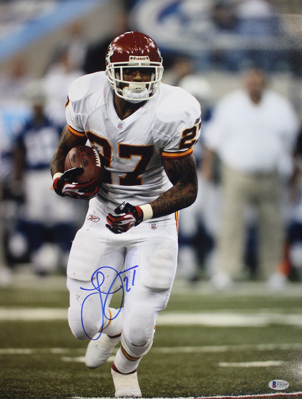 Larry Johnson Kansas City Chiefs Signed 16x20 Photo Beckett-Powers Sports Memorabilia