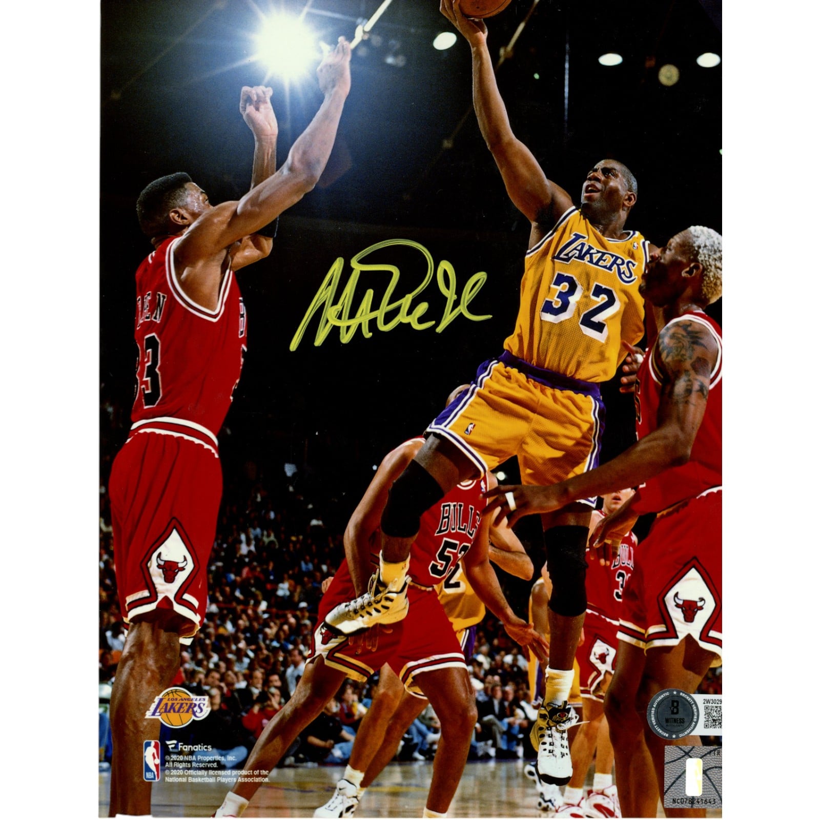 Magic Johnson Signed Los Angeles Lakers 8x10 Photo – Beckett Witness Authenticated-Powers Sports Memorabilia