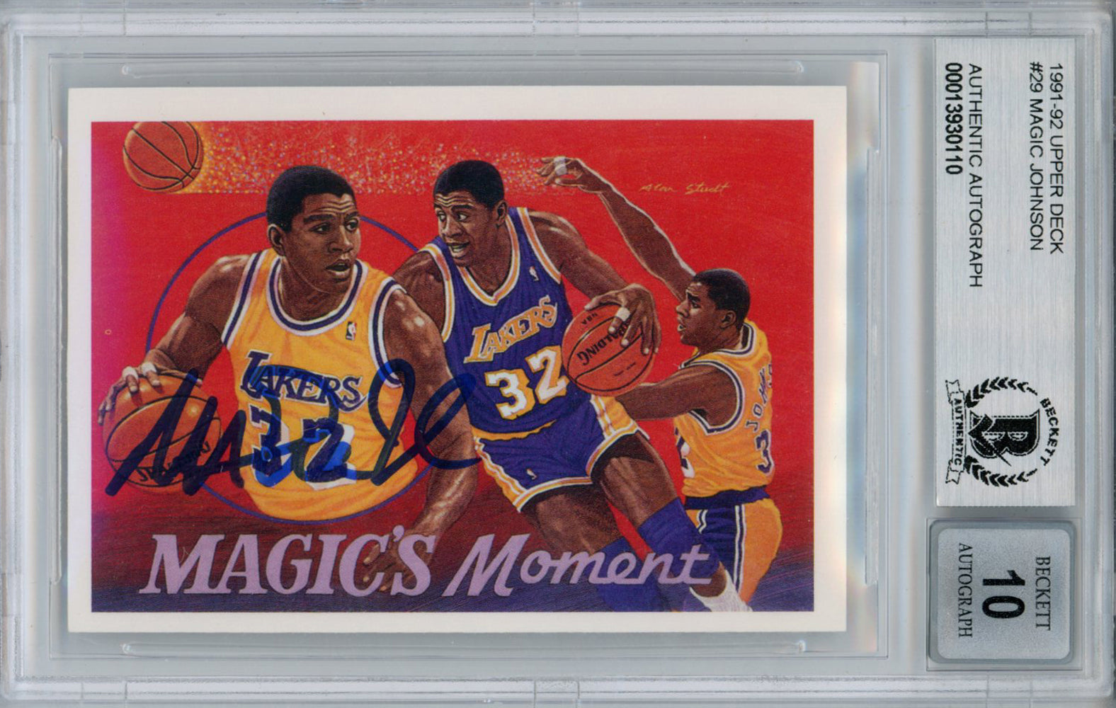 Magic Johnson 1991-92 Upper Deck #29 Trading Signed Card Beckett 10 Slab Beckett-Powers Sports Memorabilia