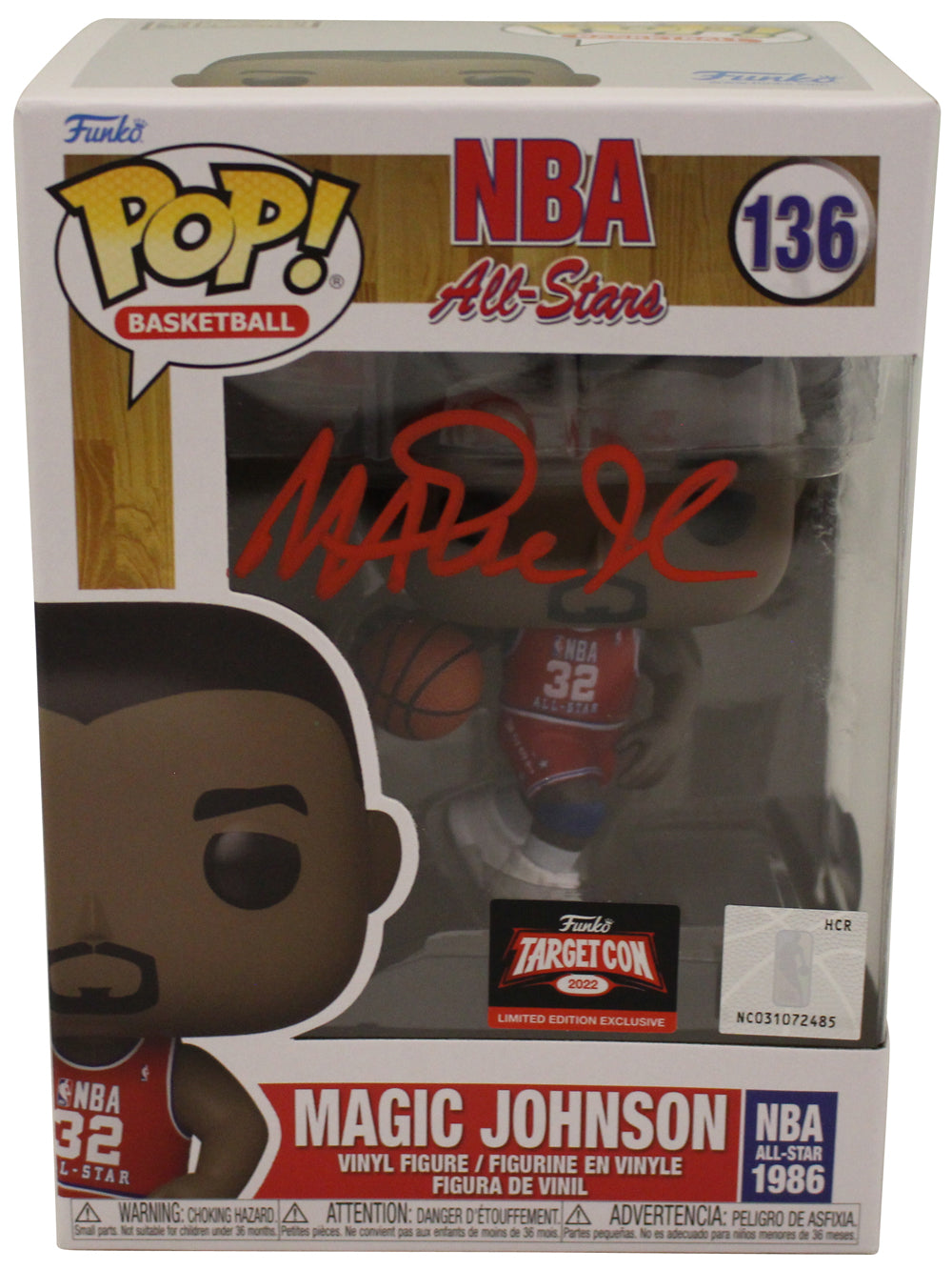 Magic Johnson Celtics/Lakers Signed Funko Pop - NBA All Stars Funko Pop #136 Target Exclusive Beckett Beckett-Powers Sports Memorabilia