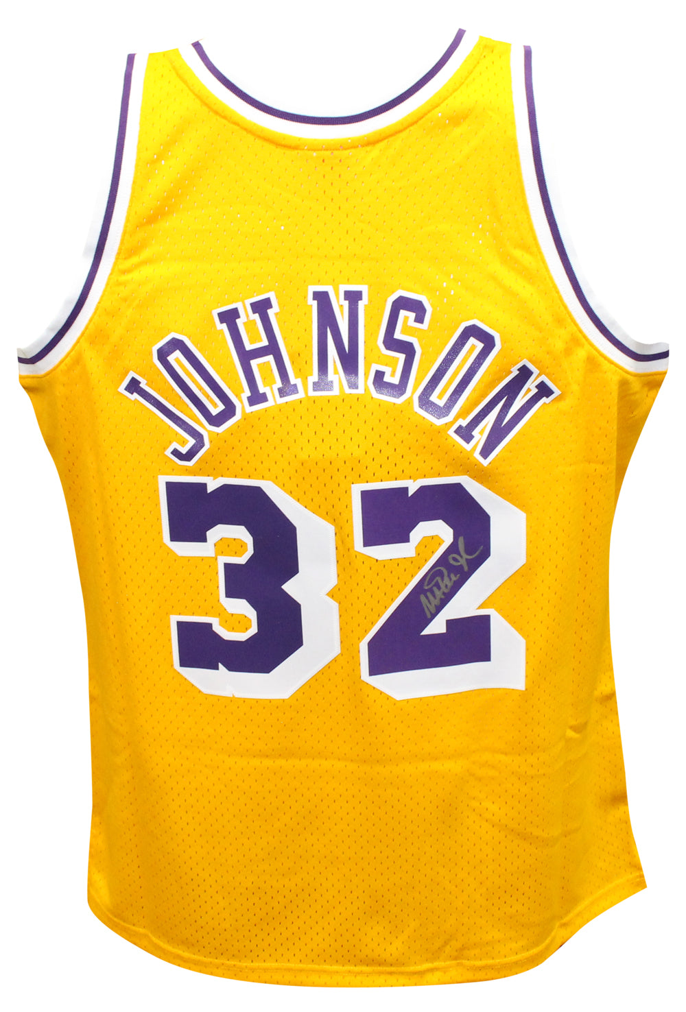 Magic Johnson Swingman Los Angeles Lakers M&N Signed Jersey Beckett-Powers Sports Memorabilia