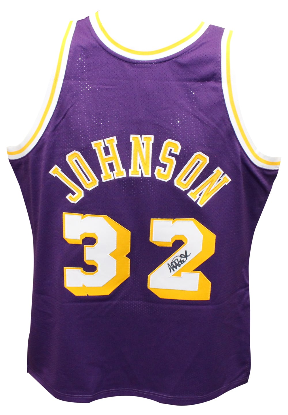 Magic Johnson Signed Authentic Los Angeles Lakers M&N Jersey – Beckett Authenticated-Powers Sports Memorabilia