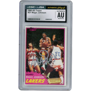 Magic Johnson Signed Los Angeles Lakers 81 Topps Trading Card – JSA Authenticated