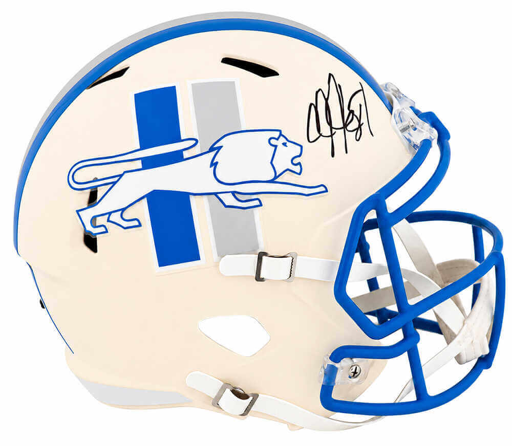 Calvin Johnson Detroit Lions Autographed RETRO Riddell Speed Full Size
