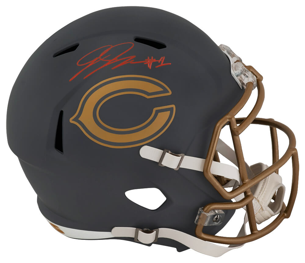 Jaylon Johnson Autographed Chicago Bears SLATE Riddell Full Size Speed Replica Helmet-Powers Sports Memorabilia