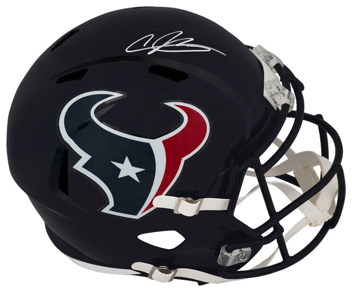 Andre Johnson Autographed Houston Texans Riddell Full Size Speed Replica Helmet-Powers Sports Memorabilia