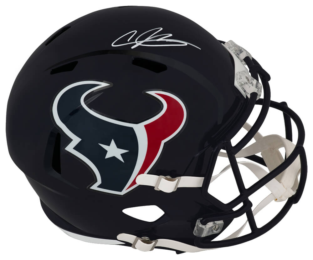 Andre Johnson Autographed Houston Texans Riddell Full Size Speed Replica Helmet-Powers Sports Memorabilia