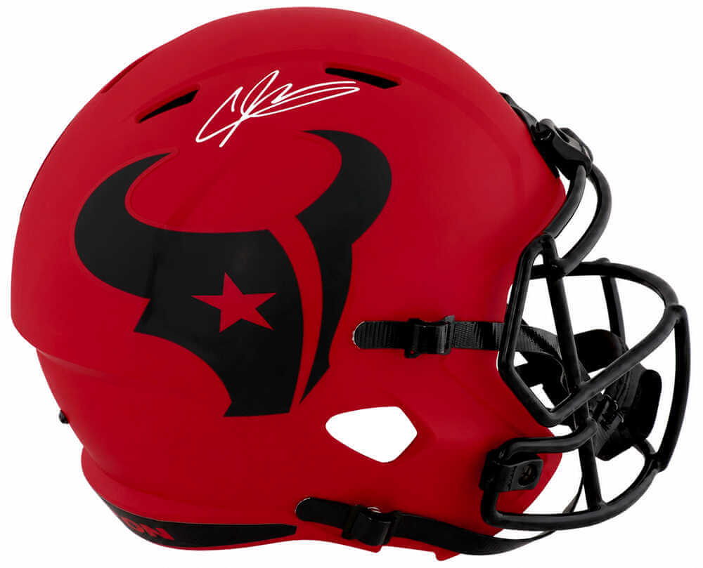 Andre Johnson Autographed Houston Texans RAVE Riddell Full Size Speed Replica Helmet-Powers Sports Memorabilia