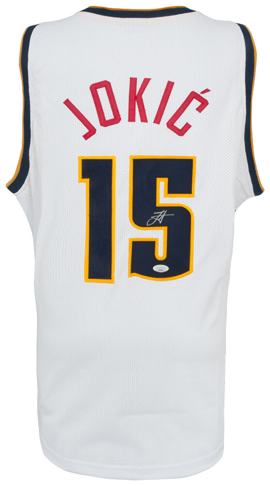 Nikola Jokic Autographed White Custom Basketball Jersey (JSA COA)-Powers Sports Memorabilia
