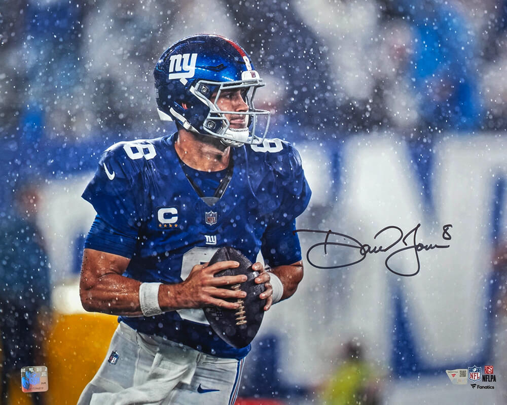 Daniel Jones New York Giants Autographed Snow 16x20 Photo Fanatics-Powers Sports Memorabilia