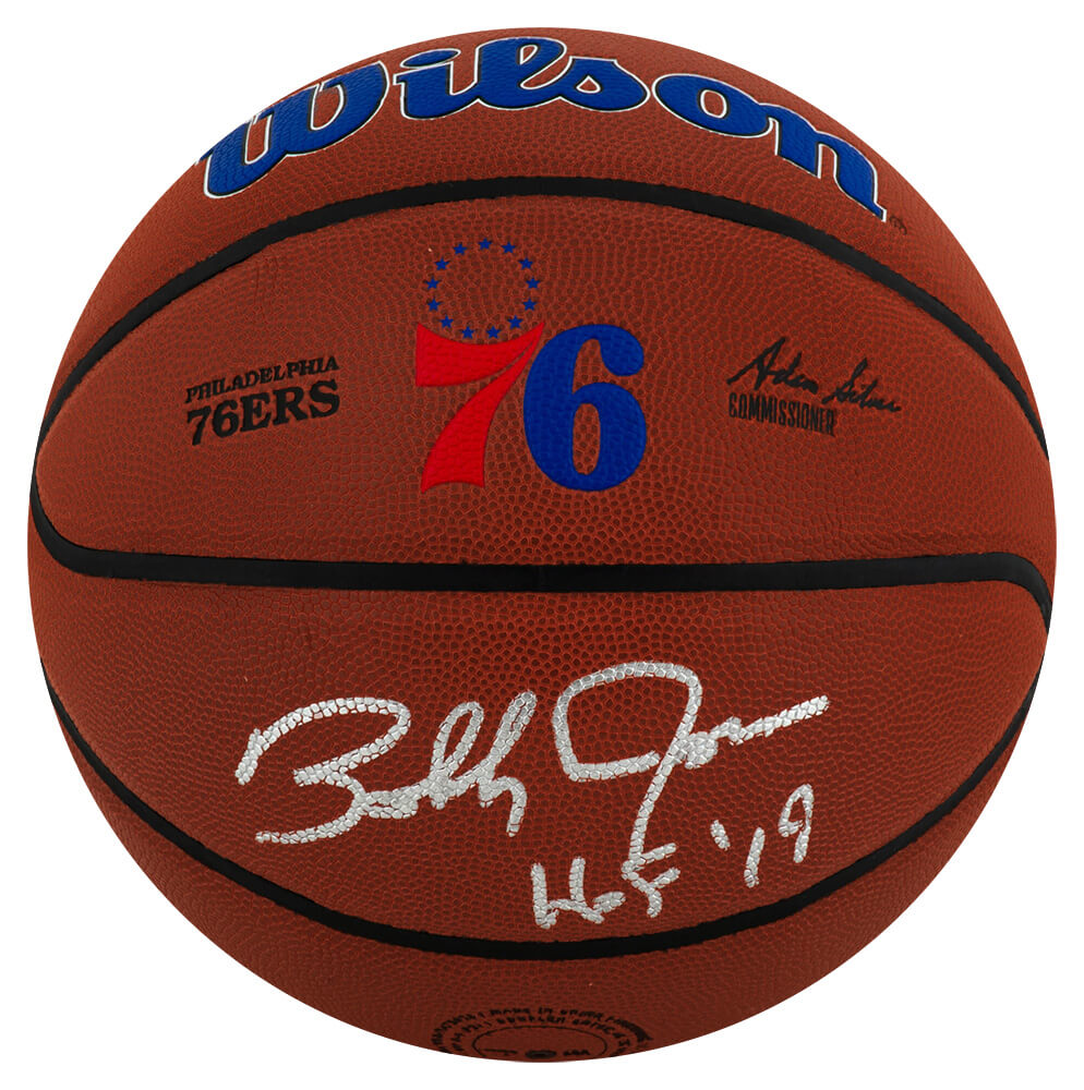Bobby Jones Autographed Philadelphia 76ers Logo Wilson NBA Basketball with HOF'19-Powers Sports Memorabilia