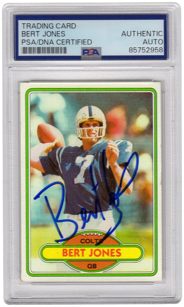 Bert Jones Autographed Colts 1980 Topps Football Card #45 - (PSA Encapsulated)-Powers Sports Memorabilia