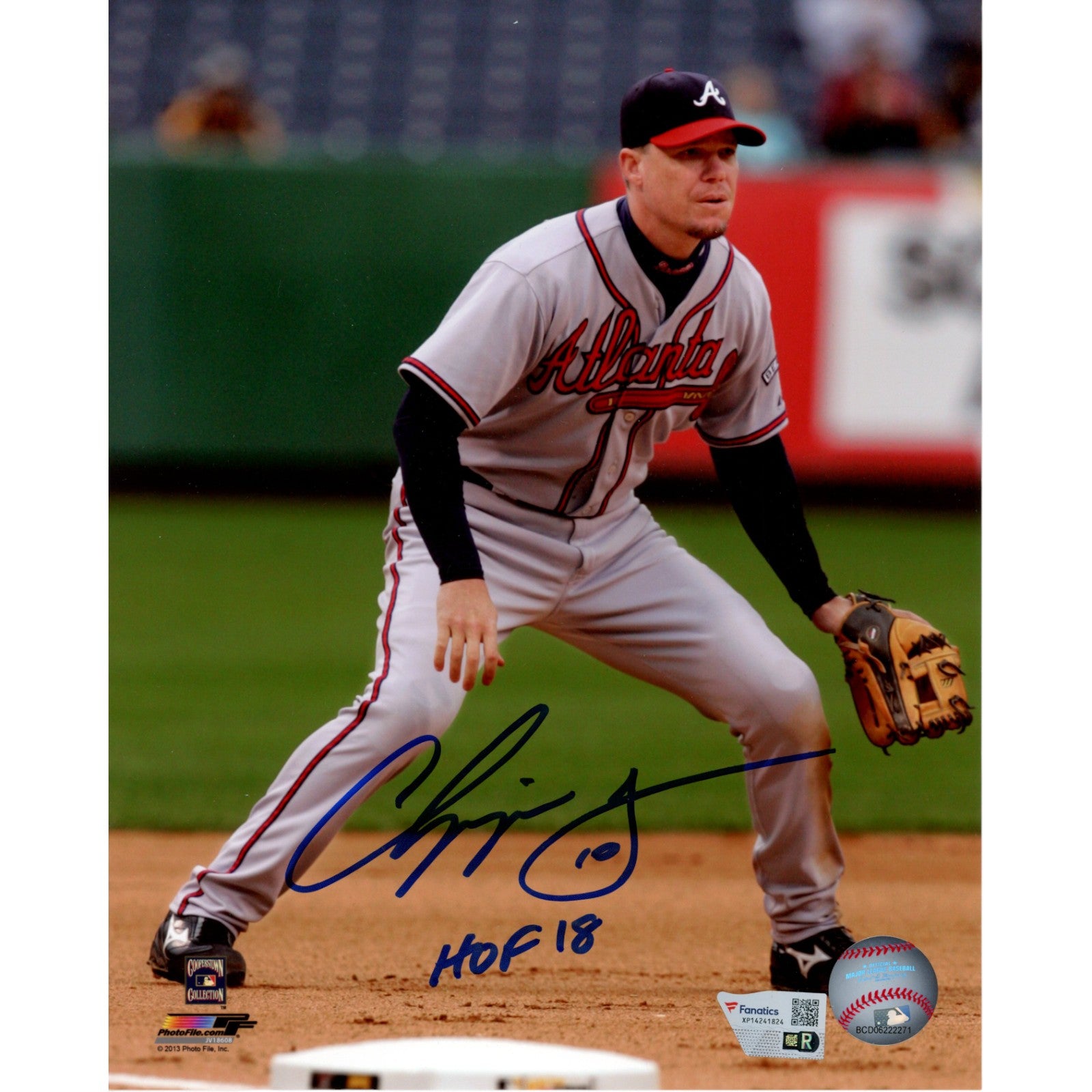 Chipper Jones Atlanta Braves Signed 8x10 Photo-Powers Sports Memorabilia