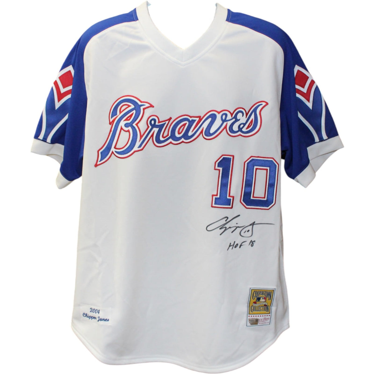 Chipper Jones Signed Atlanta Braves M&N TB sz 48 Jersey HOF Fanatics-Powers Sports Memorabilia