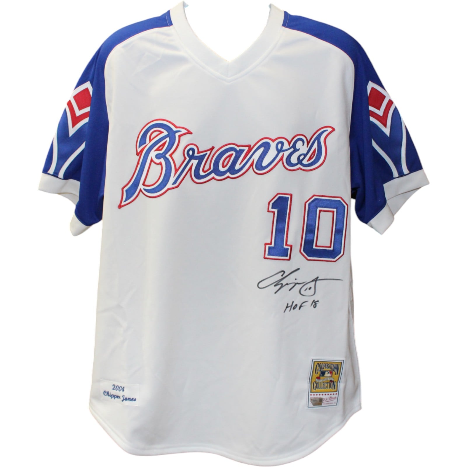 Chipper Jones Signed Atlanta Braves M&N TB sz 48 Jersey HOF Fanatics-Powers Sports Memorabilia