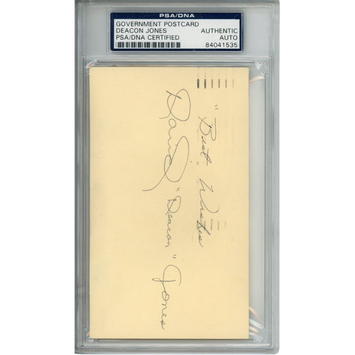 Deacon Jones Los Angeles Rams Signed Mini Helmet - Postcard PSA Slabbed PSA-Powers Sports Memorabilia