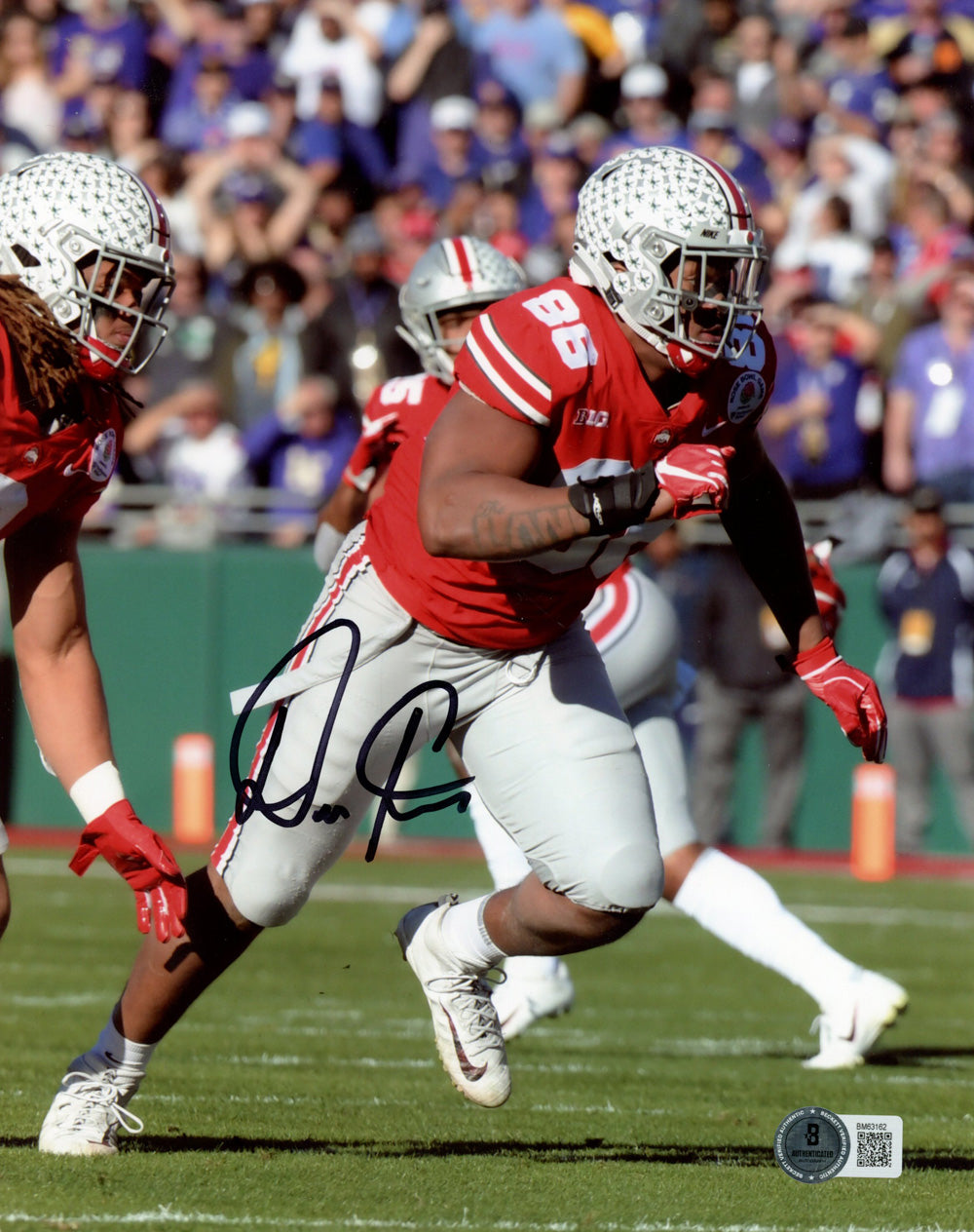 Dre'Mont Jones Ohio State Buckeyes Signed 8x10 Photo - Beckett Beckett - 47337-Powers Sports Memorabilia