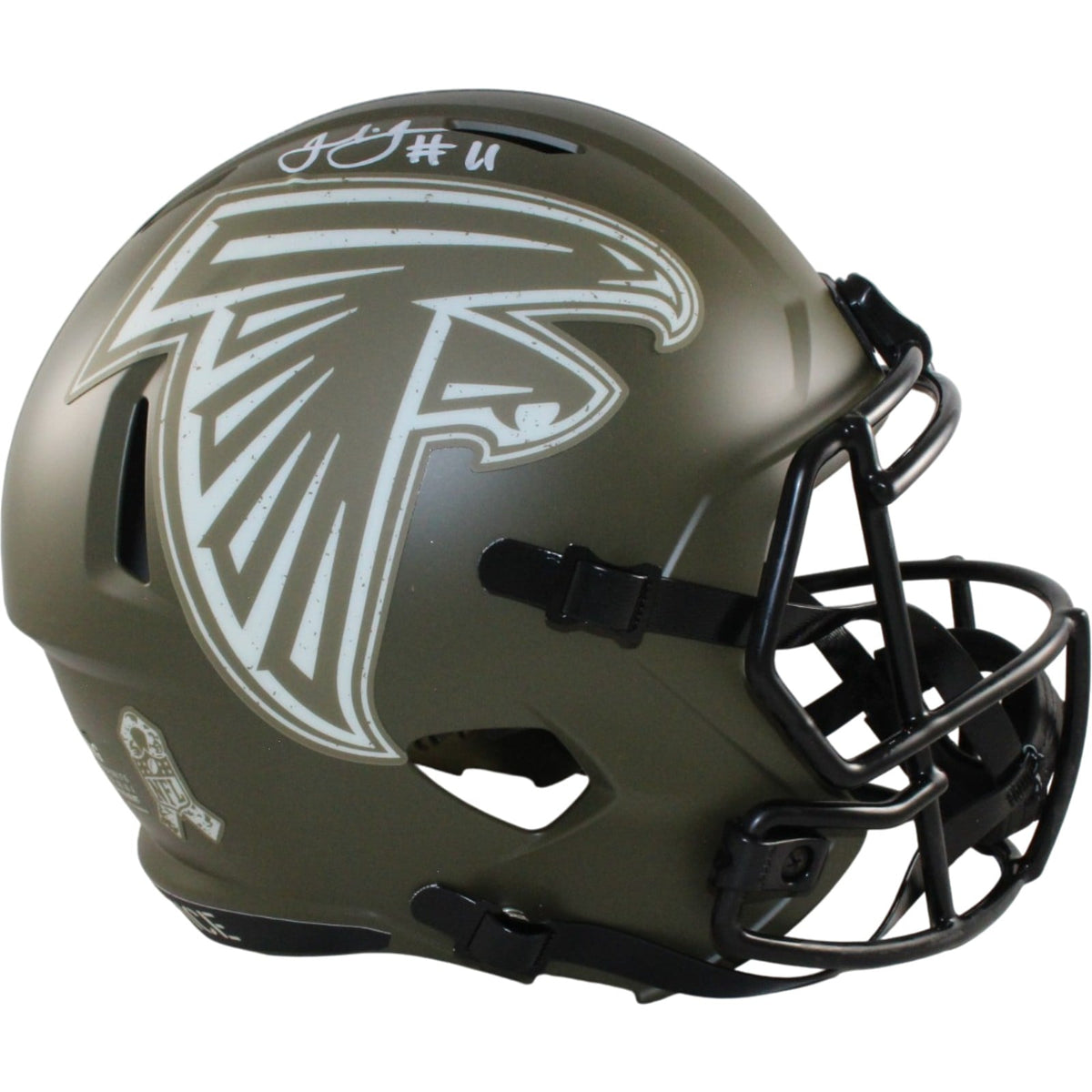 Julio Jones Signed Atlanta Falcons Full-Size 22 STS Helmet – Beckett Witness Authenticated-Powers Sports Memorabilia