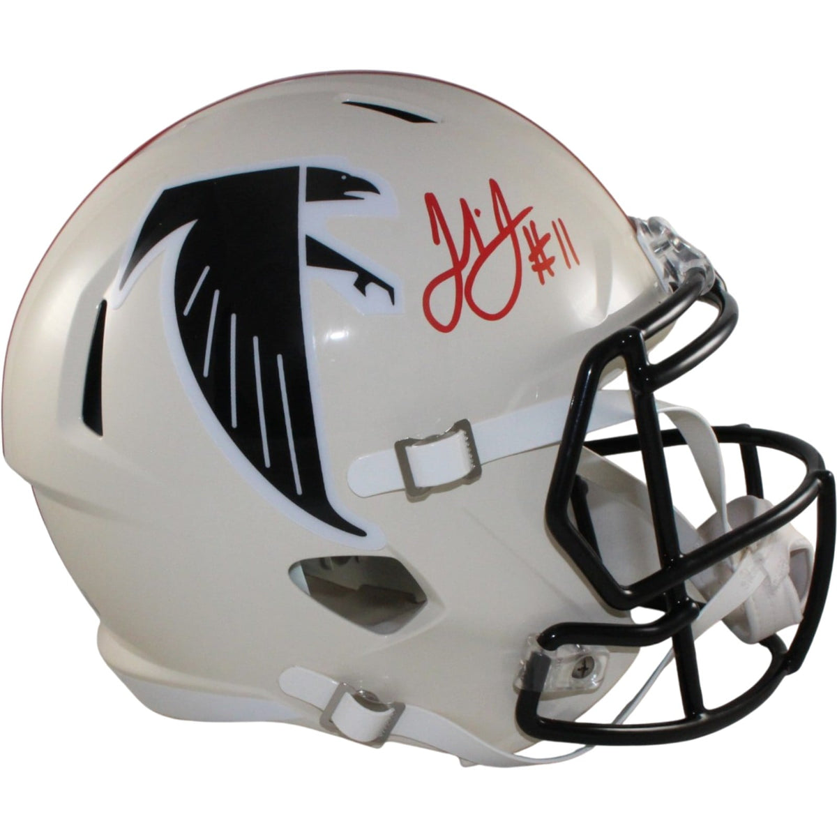 Julio Jones Signed Atlanta Falcons Full-Size Retro Helmet – Beckett Witness Authenticated-Powers Sports Memorabilia