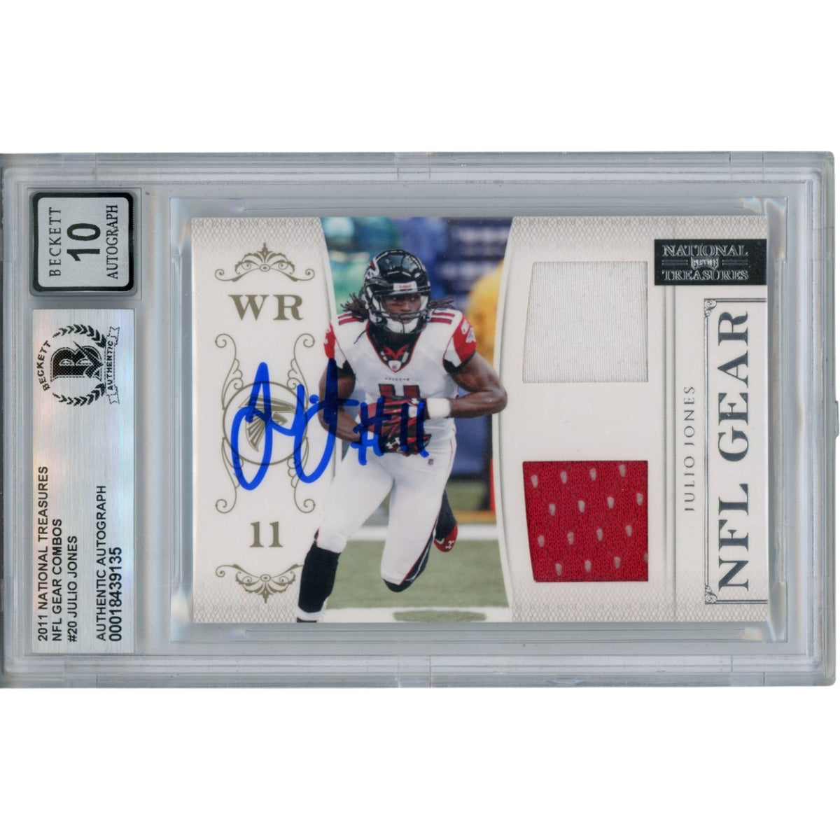 Julio Jones Atlanta Falcons Signed Card - 2012 National Treasures Gear /99 Slab Beckett Beckett-Powers Sports Memorabilia
