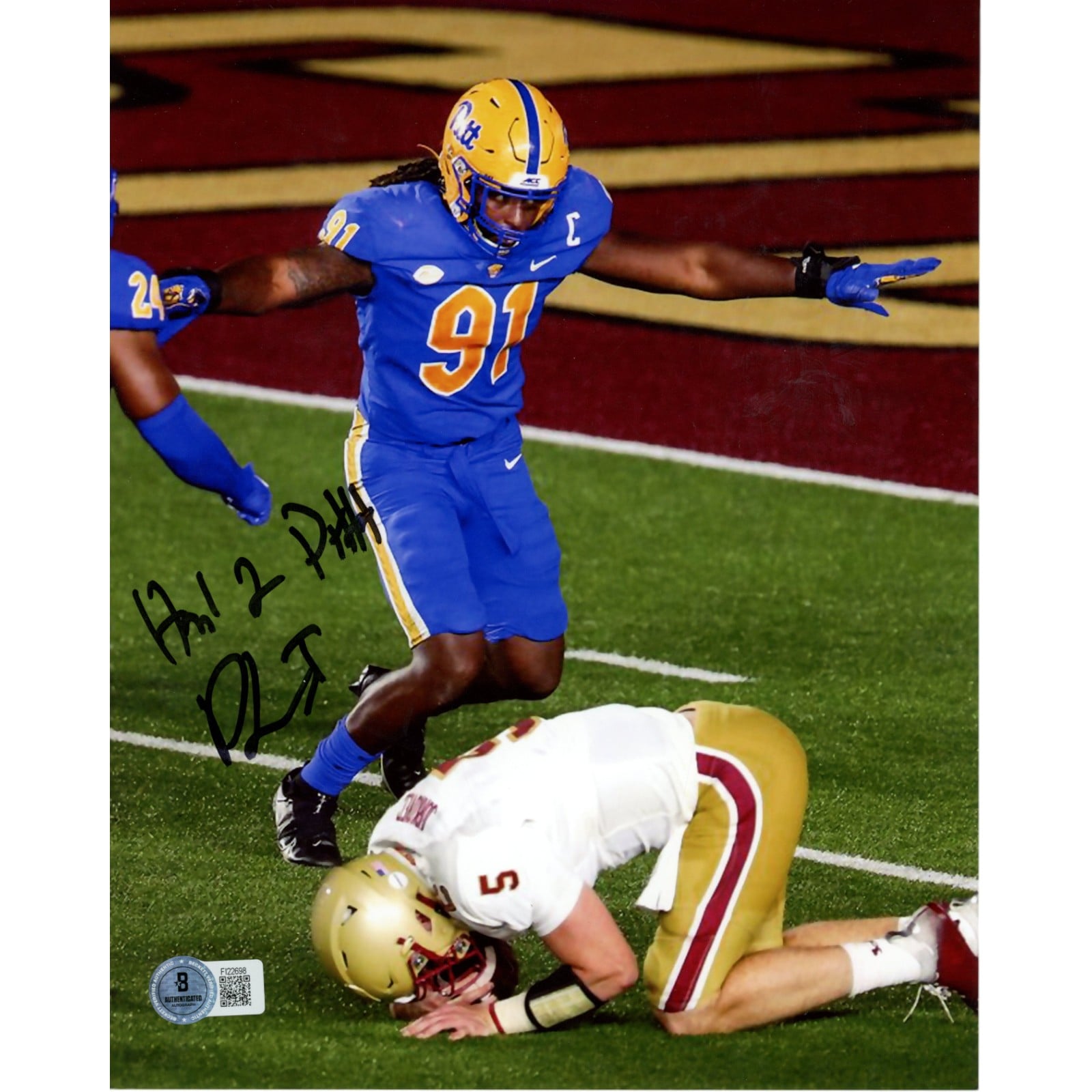 Patrick Jones Signed Pittsburgh Panthers 8x10 Photo – Beckett Authenticated-Powers Sports Memorabilia