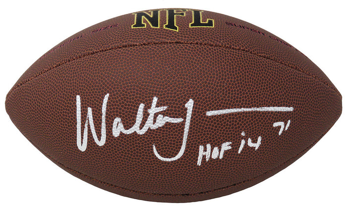 Walter Jones Autographed Wilson Super Grip Full Size NFL Football with HOF'14-Powers Sports Memorabilia