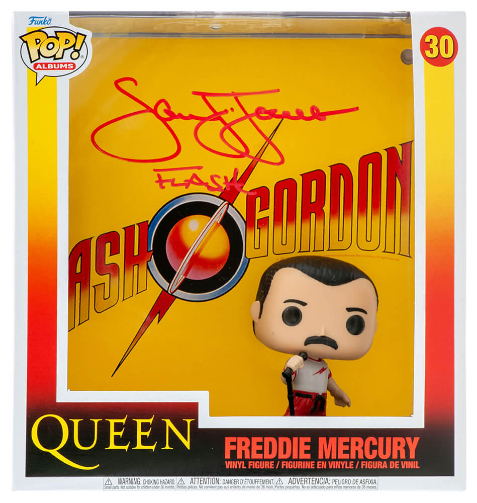 Sam J. Jones Autographed Queen Freddie Mercury Flash Gordon Soundtrack Album Funko Pop #30 with Flash-Powers Sports Memorabilia