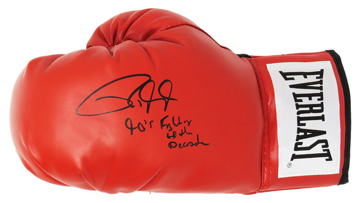 Roy Jones Jr Autographed Everlast Red Boxing Glove w/'90s Fighter of the Decade-Powers Sports Memorabilia