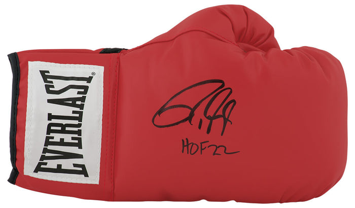 Roy Jones Jr. Autographed Everlast Red Boxing Glove with HOF'22-Powers Sports Memorabilia