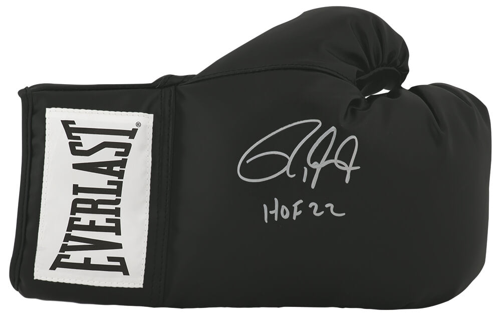 Roy Jones Jr. Autographed Everlast Black Boxing Glove with HOF'22-Powers Sports Memorabilia