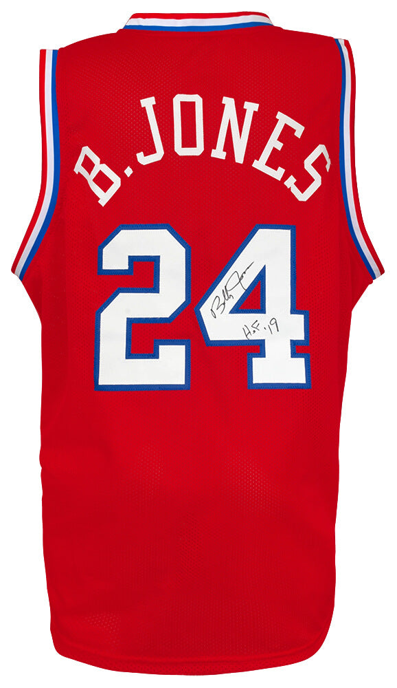 Bobby Jones Autographed Red Custom Basketball Jersey with HOF'19-Powers Sports Memorabilia