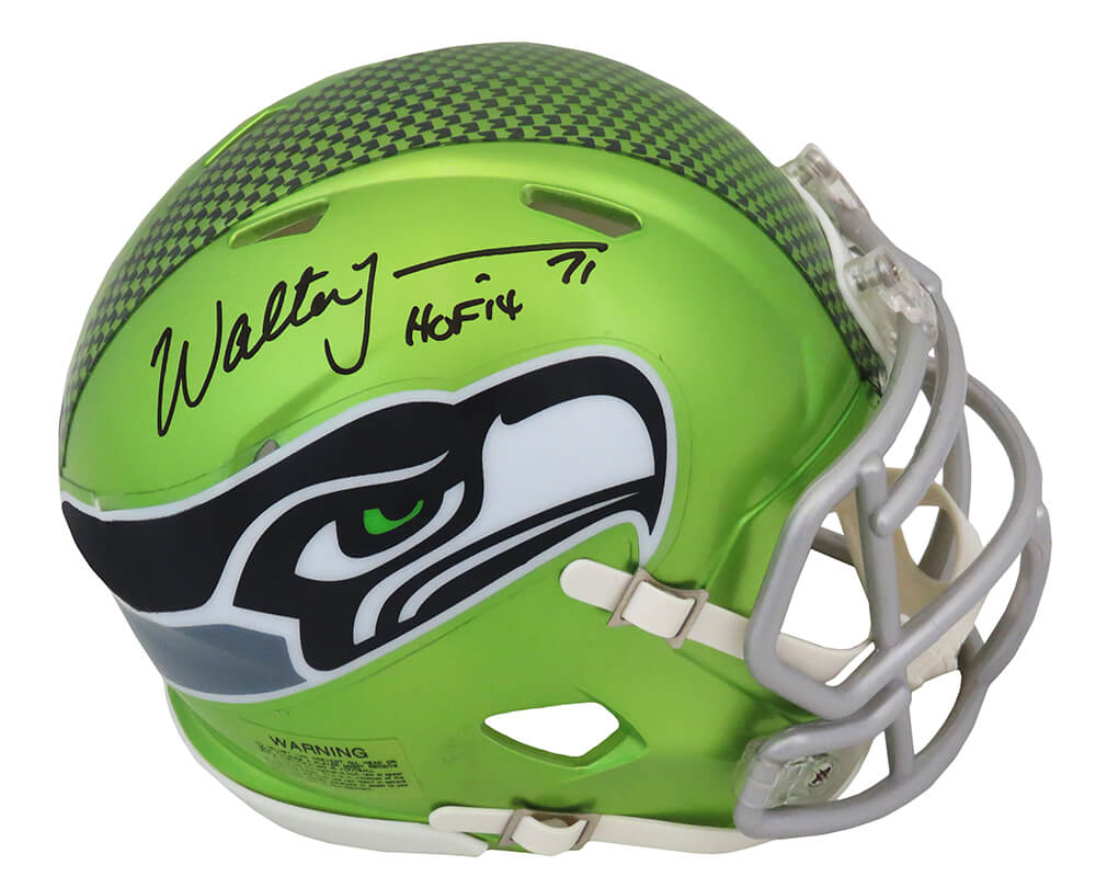Walter Jones Seattle Seahawks Autographed FLASH Riddell Mini Helmet-Powers Sports Memorabilia