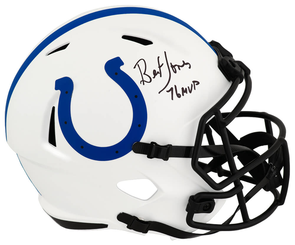 Bert Jones Autographed Colts Lunar Eclipse Riddell Full Size Speed Replica Helmet with 76 MVP-Powers Sports Memorabilia