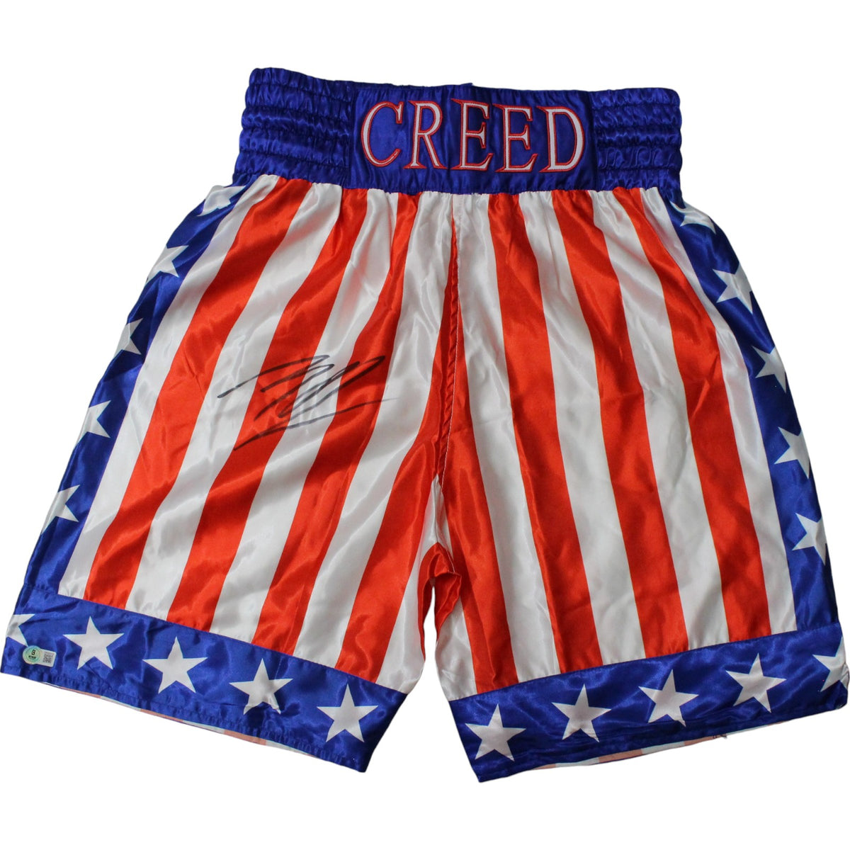 Michael B Jordan Signed Creed USA Boxing Trunks-Powers Sports Memorabilia