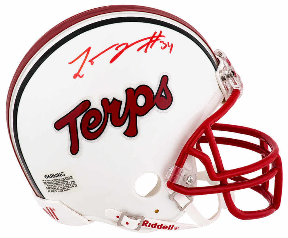 Lamont Jordan Autographed Maryland Terrapins Riddell (VSR4) Mini Helmet-Powers Sports Memorabilia