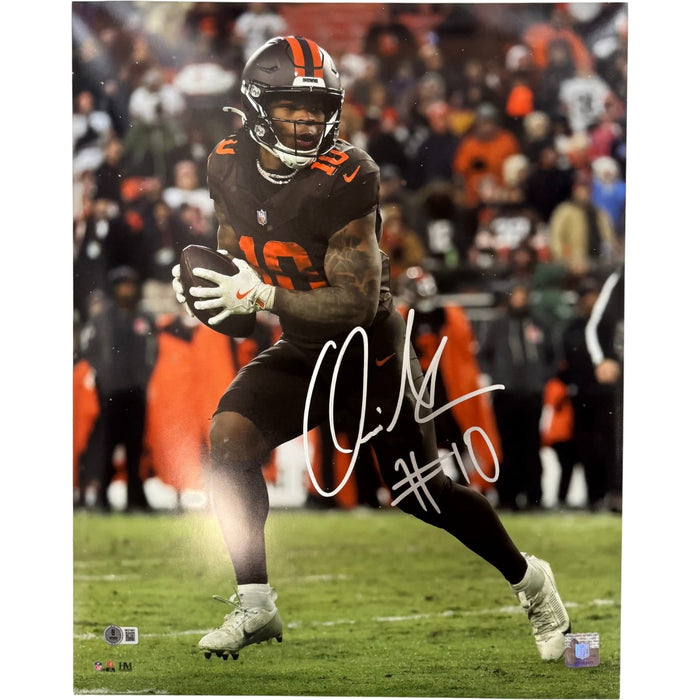 Quinshon Judkins Signed Cleveland Browns 16x20 Photo – Beckett Witness Authenticated-Powers Sports Memorabilia