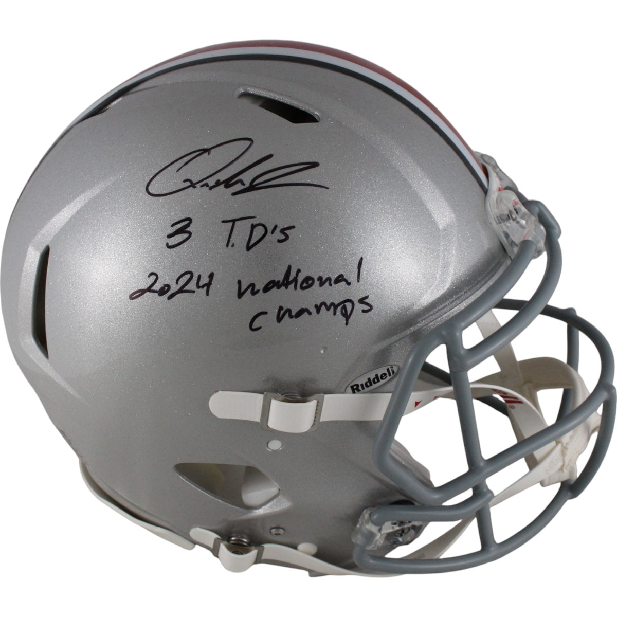 Quinshon Judkins \ Ohio State Buckeyes Pro Signed Helmet 2 Ins SKU 49645-Powers Sports Memorabilia